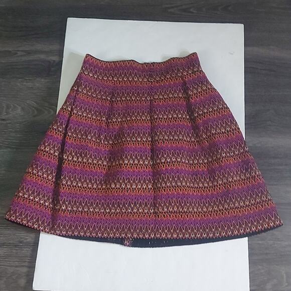 Annabelle Casual Skirt Knee length Purple Print Boho Tweed - Picture 1 of 6
